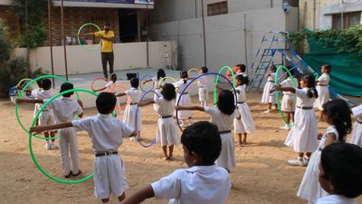 Hoop drill led by the PE instructor