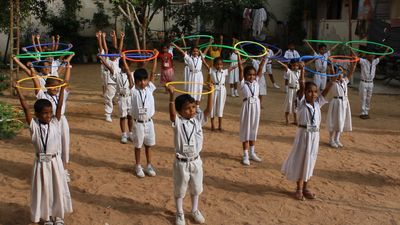 Kindergarten hoop exercises